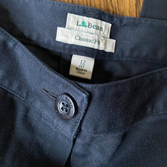 (2) pair L.L. Bean Classic Fit Chino Pants black and khaki size 12P NWT women's - Picture 8 of 16